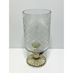 CANDLE HOLDER GLASS 10x10x23