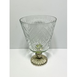 CANDLE HOLDER GLASS 16x16x22