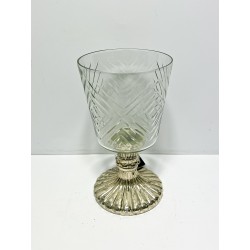 CANDLE HOLDER GLASS 10x10x18